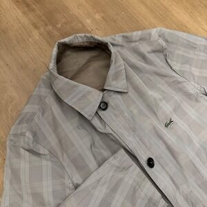 Brioni x Lacoste Coat Mens Medium Gray Plaid Rain Jacket Collab 7712 Italy